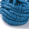 Flat Round Handmade Polymer Clay Beads CLAY-R067-8.0mm-44-4