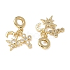 Ocean Brass Pave Clear Cubic Zirconia European Dangle Charms KK-H278-03G-06-2