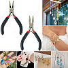 2Pcs 2 Styles Carbon Steel Chain Nose Pliers for Jewelry Making Supplies TOOL-TADJ0001-07-6