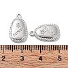 Brass Micro Pave Clear Cubic Zirconia Pendants KK-F871-26P-3