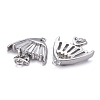 Brass Micro Pave Cubic Clear Zirconia  2-Loop Link Pendants KK-P192-01P-3