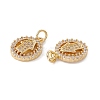 Brass Micro Pave Clear Cubic Zirconia Pendants KK-G439-38G-2
