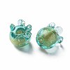 Handmade Gold Foil Lampwork Beads FOIL-T004-04A-2