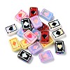 UV Plating Rainbow Iridescent Acrylic Enamel Beads SACR-G034-11-1