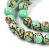 Synthetic Gold Line Turquoise Beads Strands G-A255-A03-04B-3