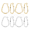 4 Pairs 2 Colors Twist Teardrop Huggie Hoop Earrings EJEW-GA0001-03-1