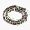 Faceted Natural Indian Agate Rondelle Beads Strands G-K090-11-2