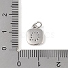 Rack Plating Brass Micro Pave CLear Cubic Zirconia Charms KK-E110-14P-Q-3