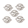 Brass Micro Pave Clear Cubic Zirconia Connector Charms KK-E068-VB293-4