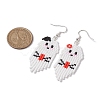Iron with Glass Dangle Stud Earring EJEW-MZ00181-3