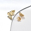 Rack Plating Brass Micro Pave Clear Cubic Zirconia Stud Earrings EJEW-K299-01G-5