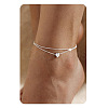 201 Stainless Steel Heart with Initial Charm Double Layer Anklets for Women FS-WG0EC0A-01-1