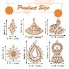 6Pcs 6 Style Brass Micro Pave Clear Cubic Zirconia Pendants KK-SZ0005-43-7