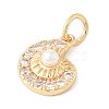 Brass Rhinestone Pendants STAS-V013-03G-1-2