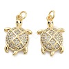 Brass Pave Clear Cubic Zirconia Pendants KK-U009-12N-G-1