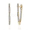 Brass Micro Pave Cubic Zirconia Hoop Earring EJEW-BB72362-C-1