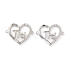 Brass Micro Pave Clear Cubic Zirconia Links ZIRC-Z007-15P-1