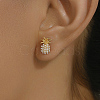 Elegant Pineapple Brass Stud Earrings DF3598-4