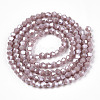 Opaque Solid Color Electroplate Glass Beads Strands EGLA-A039-P2mm-A13-3