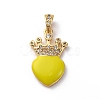 Brass Cubic Zirconia Pendants ZIRC-H122-01G-05-1