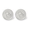 304 Stainless Steel Flat Round with Sun Stud Earrings EJEW-D281-24S-1