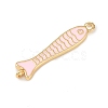 Brass Enamel Fish Connector Charms KK-L255-15G-03-2