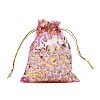 Rose Printed Organza Bags OP-R021-10x12-07-1