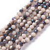 Electroplate Opaque Solid Color Glass Beads Strands EGLA-A034-P4mm-I04-2