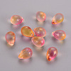 Two Tone Transparent Spray Painted Glass Charms GLAA-T016-37-F02-1