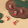 5Pcs Boot Baking Paint Glass Enamel  Beads LAMP-TADJ0001-08J-5