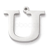 Tarnish Resistant 304 Stainless Steel Letter Pendant Rhinestone Settings STAS-J028-01U-2