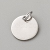 Flat Round 925 Sterling Silver Charms STER-WH0005-43A-P-1