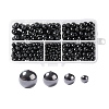 340Pcs 4 Sizes Natural Black Tourmaline Beads G-LS0001-25-1