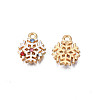 Christmas Rack Plating Alloy Enamel Pendants X-ENAM-N055-129-3