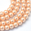 Baking Paint Pearlized Glass Pearl Round Bead Strands X-HY-Q003-4mm-18-1