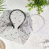 2Pcs 2 Colors Mesh Veil Cloth Hair Bands AJEW-CP0009-59-4
