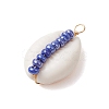 6Pcs 6 Styles Natural Cowrie Shell & Glass Seed Beads Pendants PALLOY-JF02759-07-4