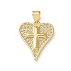 Brass Micro Pave Clear Cubic Zirconia Pendants CU-CBA03AF-09D-G-1