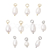 2Pcs 2 Colors Natural Cultured Freshwater Pearl Rice Pendants PALLOY-JF04200-1