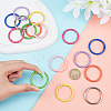 16Pcs 8 Colors Spray Painted Alloy Spring Gate Rings FIND-PH0009-67-3