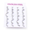 Tarnish Resistant 304 Stainless Steel Greek Alphabet Stud Earrings STAS-D007-07P-18-3