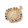 Brass Cubic Zirconia Pendants KK-Z050-09G-02-2