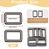 8Pcs Zinc Alloy Rectangle Buckle Ring PURS-SP0001-05B-2