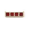 Brass Micro Pave Clear Cubic Zirconia Connector Charms CU-CBA30E8-01G-B07-1