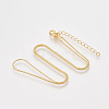 Brass Round Snake Chain Necklace Making X-MAK-T006-11A-G-1