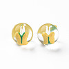 Transparent Glass Enamel Beads GLAA-N049-019-2