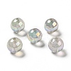 UV Plating Transparent Rainbow Iridescent Acrylic Beads OACR-D010-01F-1