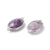 Platinum Plated Brass Amethyst Links connectors X-G-F339-B10-5