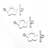 Flower Tibetan Style Alloy Toggle Clasps A0977Y-3