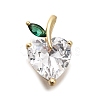 Brass Pave Clear Cubic Zirconia Charms KK-Q048-21G-1